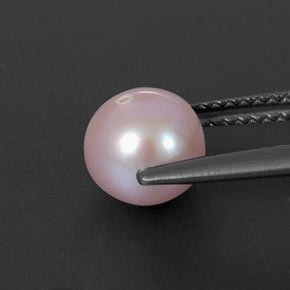Perla rosa natural de 2,53 ct, esfera / bola, opaco