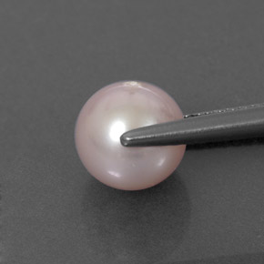 Perla rosa natural de 2,57 ct, esfera / bola, opaco