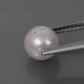 Perla rosa natural de 2,30 ct, esfera / bola, opaco