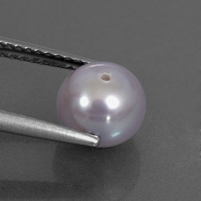 Perla gris natural de 2,87 ct, esfera / bola, opaco