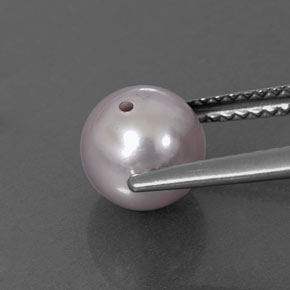 Perla Plata natural de 2.59 ct, Esfera / Bola, Opaco