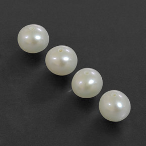 Gemas de perla blanco natural de  ct, esfera / bola, opaco