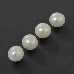 Gemas de perla blanco natural de  ct, esfera / bola, opaco