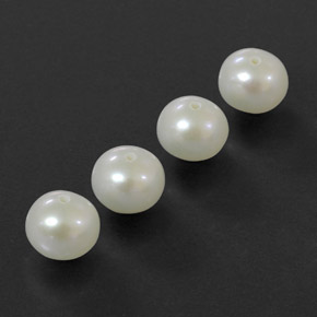 Gemas de perla blanco natural de  ct, esfera / bola, opaco