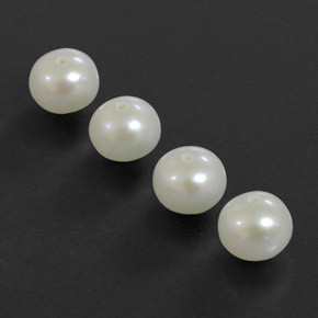 Gemas de perla blanco natural de  ct, esfera / bola, opaco