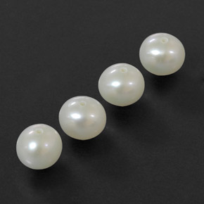 Gemas de perla blanco natural de  ct, esfera / bola, opaco