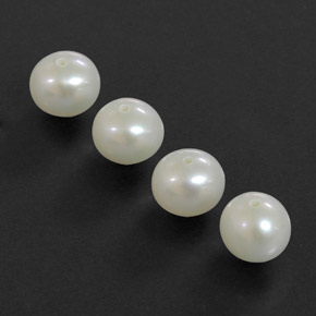 Gemas de perla blanco natural de  ct, esfera / bola, opaco