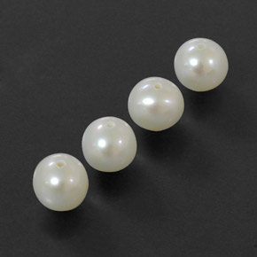 Gemas de perla blanco natural de  ct, esfera / bola, opaco