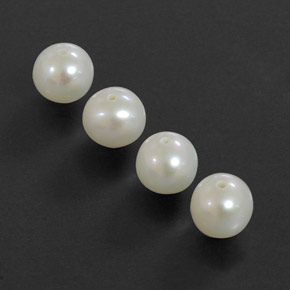Gemas de perla blanco natural de  ct, esfera / bola, opaco