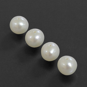 Gemas de perla blanco natural de  ct, esfera / bola, opaco