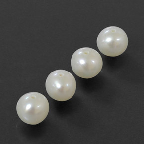 Gemas de perla blanco natural de  ct, esfera / bola, opaco