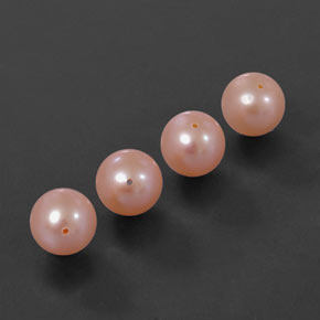Gemas de perla rosa natural de 13,68 ct, esfera / bola, opaco