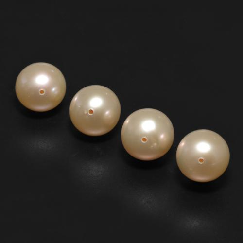 Gemas de perla dorado natural de 13,66 ct, esfera / bola, opaco