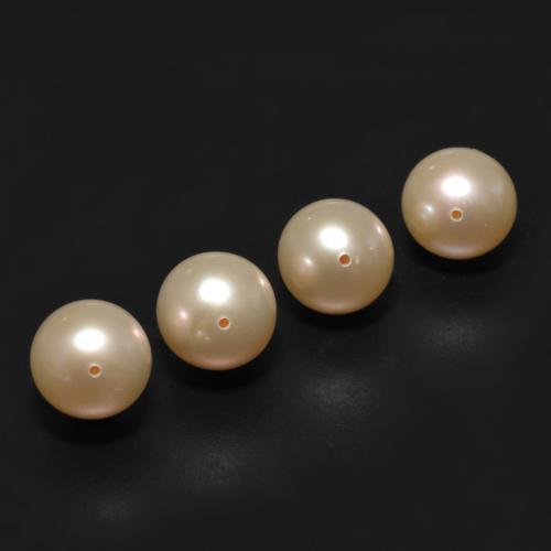 Gemas de perla dorado natural de 13,66 ct, esfera / bola, opaco