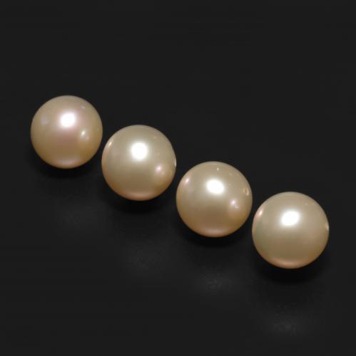 Gemas de perla dorado natural de 13,66 ct, esfera / bola, opaco