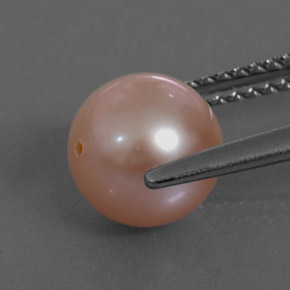 Perla rosa natural de 3,13 ct, esfera / bola, opaco