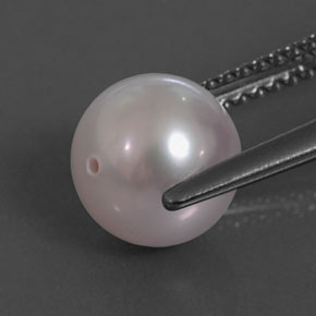 Perla rosa natural de 3,13 ct, esfera / bola, opaco