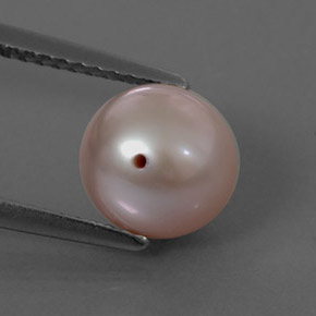 Perla rosa natural de 3,39 ct, esfera / bola, opaco