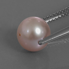 Perla rosa natural de 3,39 ct, esfera / bola, opaco