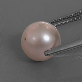 Perla plateado natural de 3,16 ct, esfera / bola, opaco