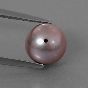 Perla rosa natural de 2,96 ct, esfera / bola, opaco