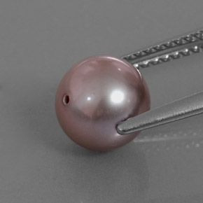 Perla rosa natural de 2,96 ct, esfera / bola, opaco