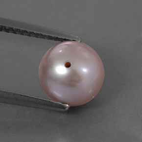 Perla rosa natural de 2,94 ct, esfera / bola, opaco