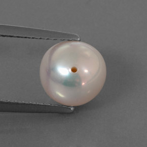 Perla rosa natural de 3,17 ct, esfera / bola, opaco
