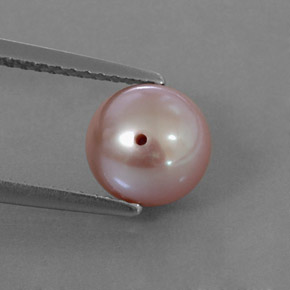 Perla rosa natural de 2,88 ct, esfera / bola, opaco