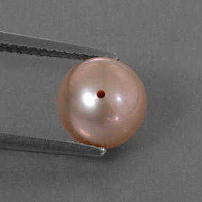 Perla rosa natural de 3,21 ct, esfera / bola, opaco