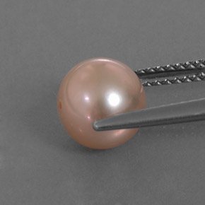 Perla rosa natural de 3,21 ct, esfera / bola, opaco