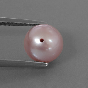 Perla rosa natural de 3,11 ct, esfera / bola, opaco