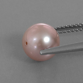 Perla rosa natural de 3,37 ct, esfera / bola, opaco