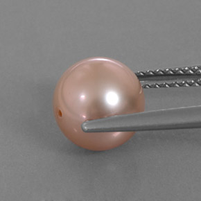 Perla Rosado plateado natural de 3.53 ct, Esfera / Bola, Opaco
