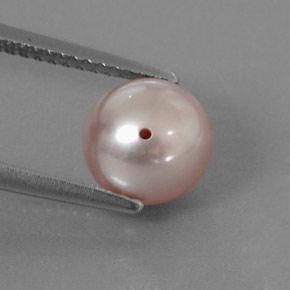 Perla rosa natural de 3,05 ct, esfera / bola, opaco