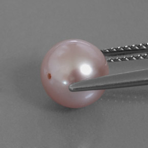 Perla Rosado plateado natural de 3.53 ct, Esfera / Bola, Opaco