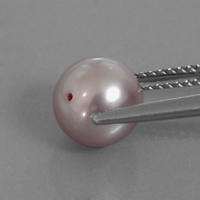 Perla gris natural de 3,19 ct, esfera / bola, opaco