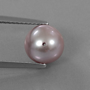 Perla Plateado rosado natural de 3.45 ct, Esfera / Bola, Opaco