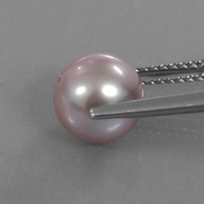 Perla Plateado rosado natural de 3.45 ct, Esfera / Bola, Opaco