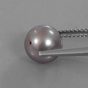 Perla Plateado rosado natural de 3.30 ct, Esfera / Bola, Opaco