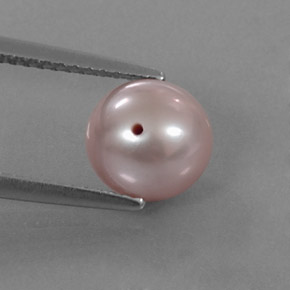 Perla rosa natural de 3,08 ct, esfera / bola, opaco