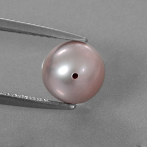 Perla plateado natural de 2,76 ct, esfera / bola, opaco