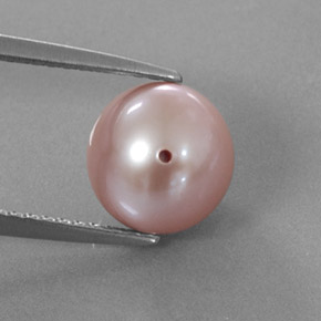 Perla rosa natural de 3,47 ct, esfera / bola, opaco