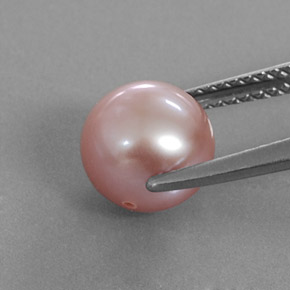 Perla rosa natural de 3,47 ct, esfera / bola, opaco