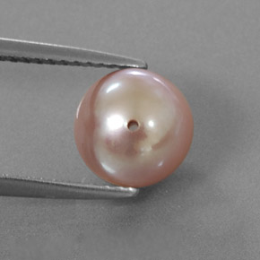 Perla rosa natural de 3,42 ct, esfera / bola, opaco