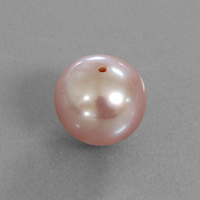 Perla rosa natural de 3,42 ct, esfera / bola, opaco
