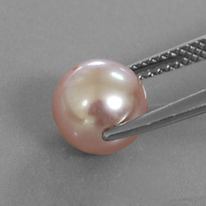 Perla rosa natural de 3,42 ct, esfera / bola, opaco