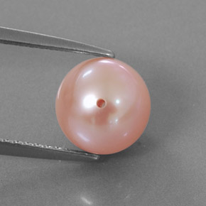 Perla rosa natural de 3,54 ct, esfera / bola, opaco