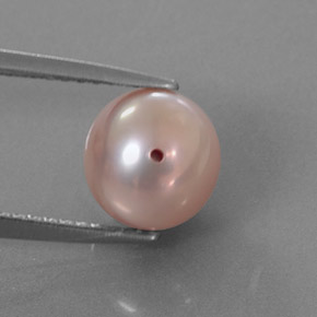 Perla Plateado rosado natural de 2.89 ct, Esfera / Bola, Opaco