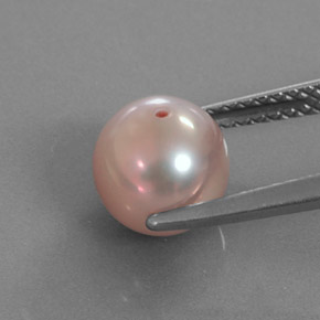 Perla Plateado rosado natural de 2.89 ct, Esfera / Bola, Opaco